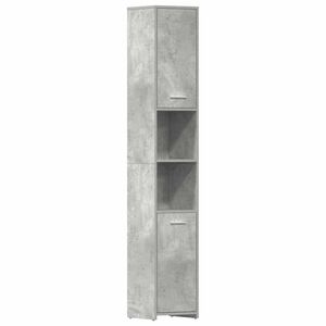 vidaXL Mobile da Bagno Grigio Cemento 30x30x183,5 cm Legno tecnico
