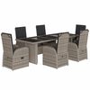 vidaXL Set da Pranzo da Giardino 7 pz con Cuscini in Polyrattan Grigio