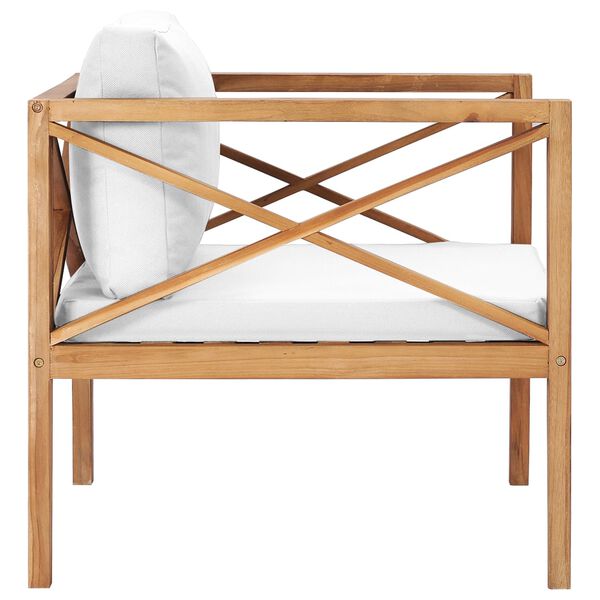 vidaXL Sedia da Giardino con Cuscino Crema in Legno Massello di Teak