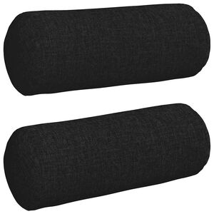 vidaXL Cuscini a rullo 2 pcs Nero &Oslash; 15 x 40 cm Tessuto