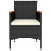 vidaXL Set Salotto da Giardino 5 pz in Polyrattan Nero