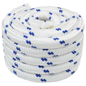 vidaXL Corda da Barca 5 m 4 Bianco e Blu PP