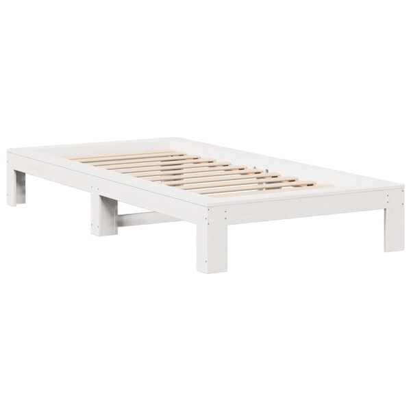 vidaXL Giroletto senza Materasso Bianco 100x200 cm Legno Massello Pino