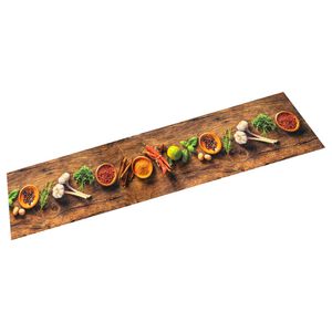 vidaXL Tappeto da Cucina Lavabile Spezie 60x180 cm Velluto