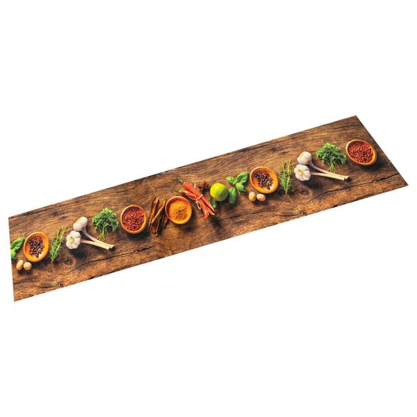 vidaXL Tappeto da Cucina Lavabile Spezie 60x180 cm Velluto
