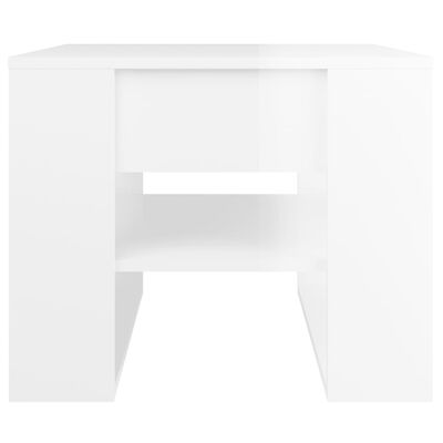 vidaXL Tavolino Salotto Bianco Lucido 55,5x55x45 cm Legno Multistrato