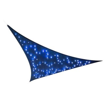 Perel Vela Parasole con LED Cielo Stellato Triangolare 3,6m Blu Scuro