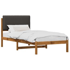vidaXL Letto con Testiera Rivestita Naturale e Grigio Scuro