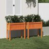 vidaXL Fioriere da Giardino 2pz Gambe Marrone Cera Legno Massello Pino