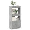 vidaXL Credenza Grigio Cemento 63x33x140 in Truciolato