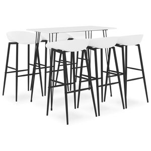 vidaXL Set da Bar 7 pz Bianco