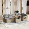 vidaXL Set Divano da Giardino 8 pz con Cuscini Beige in Polyrattan