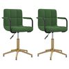 vidaXL Sedie da Pranzo Girevoli 2 pz Verde Scuro in Velluto
