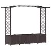 vidaXL Letto Rialzato con Griglia e Tetto Marrone 204 x 40 x 138 cm PP