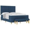 vidaXL Letto a molle con testiera Blu 190 x 140 cm Tessuto