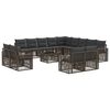 vidaXL Set Divano da Giardino 14 pz Grigio e Grigio Scuro polyrattan