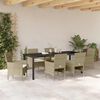 vidaXL Set da Pranzo per Giardino con cuscino 7 pcs Beige polyrattan