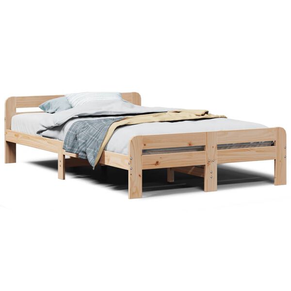 vidaXL Letto senza Materasso 120x190 cm in Legno Massello di Pino