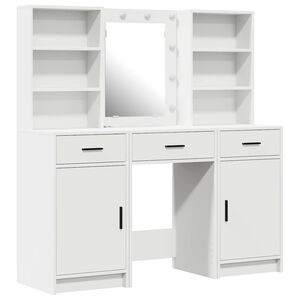 vidaXL Set da tavolo da trucco con LED 3 pz Bianco