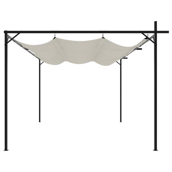 vidaXL Pergola con Tetto Retrattile Crema 395x292x230 cm