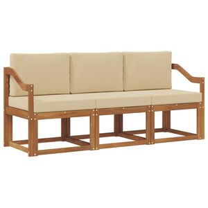 vidaXL Set di divani da esterno 3 pz Naturale e Beige