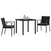 vidaXL Set da Pranzo per Giardino 3 pcs Nero e Grigio Rattan in PE
