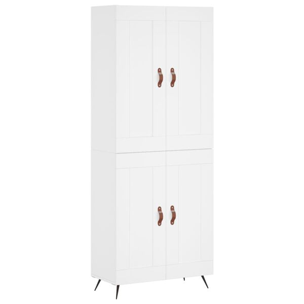 vidaXL Credenza Bianca 69,5x34x180 cm in Legno Multistrato