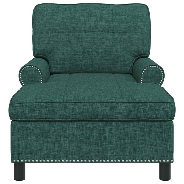 vidaXL Chaise Lounge con cuscino Verde Scuro 91 x 157 x 91 cm Tessuto