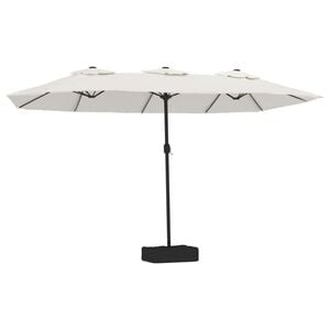 vidaXL Ombrellone a Doppia Testa Bianco Sabbia 449x265 cm