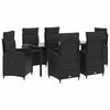 vidaXL Set da Pranzo per Giardino 7 pz Nero