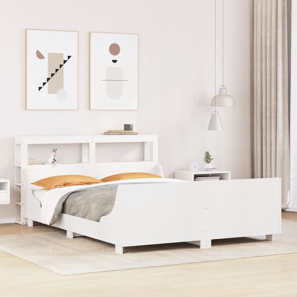 vidaXL Letto senza Materasso Bianco 120x190 cm Legno Massello di Pino
