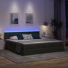 vidaXL Letto con contenitore e LED Grigio scuro 200 x 200 cm Tessuto