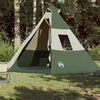 vidaXL Tenda da Campeggio Tipi per 7 Persone Verde Impermeabile