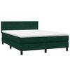 vidaXL Letto a Molle con Materasso e LED Verde Scuro 160x220 cm Velluto