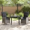 vidaXL Set da Pranzo per Giardino con cuscino 3 pcs Grigio polyrattan