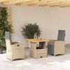 vidaXL Set da Pranzo da Giardino 3 pz con Cuscini Beige in Polyrattan