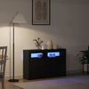 vidaXL Credenza Rovere Nero 116 x 30 x 75 cm Legno multistrato
