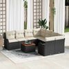 vidaXL Set Divano da Giardino 9 pcs Nero e Crema polyrattan