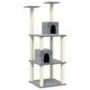vidaXL Albero per Gatti con Tiragraffi in Sisal Grigio Chiaro 141 cm