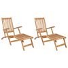 vidaXL Sedia da Ponte Pieghevole 2 pcs Naturale Legno di teak solido