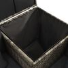 vidaXL Set Divani da Giardino 4 pz con Cuscini in Polyrattan Grigio