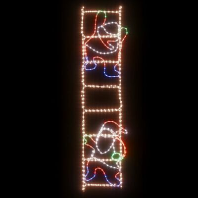 vidaXL Figura Pieghevole Babbo Natale su Scala con 552 LED 50x200 cm