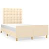 vidaXL Giroletto senza Materasso Crema 120x200 cm Tessuto