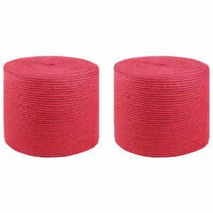 vidaXL 2 pz 2 mm Rosso 100% juta Tossa