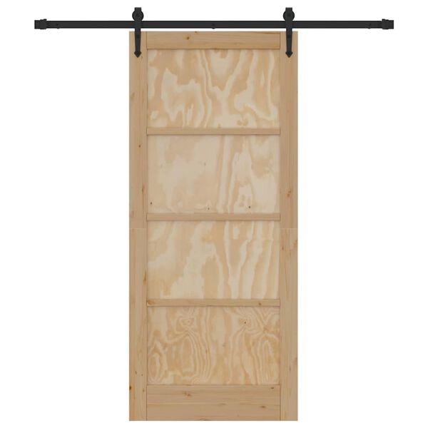 vidaXL Porta scorrevole ORKDAL Marrone 86 x 198,5 cm Pino massello