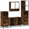 vidaXL Set Mobili da Bagno 4 pz Rovere Fumo in Legno Multistrato