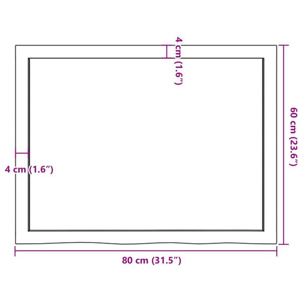 VidaXL Piano per Tavolo 80x60x2 cm in Rovere Non Trattato Bordi Vivi | Leroy Merlin
