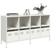 vidaXL Credenza Bianca 135x39x73,5 cm in Acciaio Laminato a Freddo