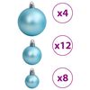 vidaXL Palline di Natale 100 pz Turchesi 3 / 4 / 6 cm