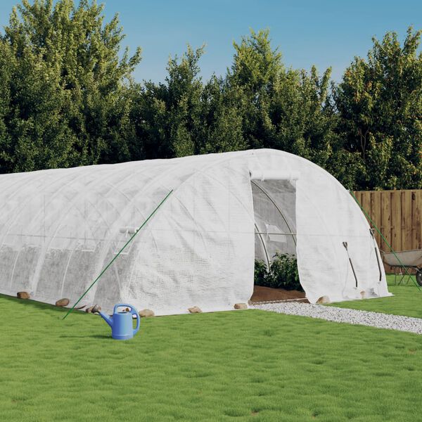 vidaXL Serra con Telaio in Acciaio Bianco 80 m&sup2; 16x5x2,3 m
